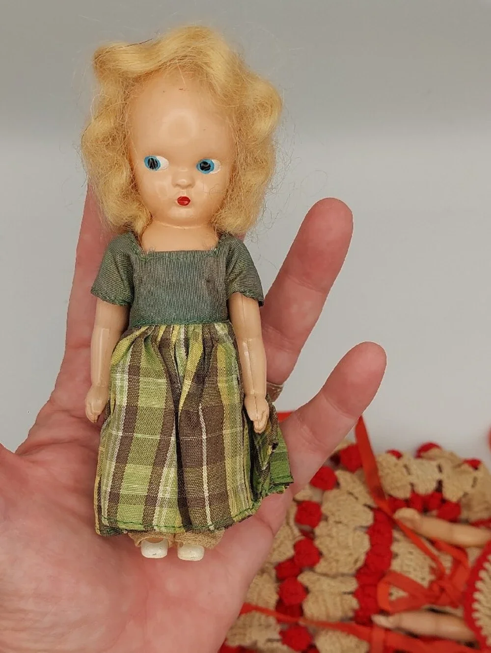 Small Lot 4 Vtg Dolls 1 Bisque 1 Virga Open To Offers More In Closet